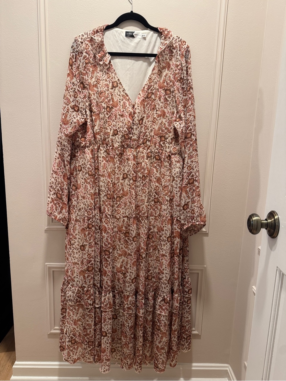 Boho Floral Maxi Dress with metallic accents by Piper and Scoot